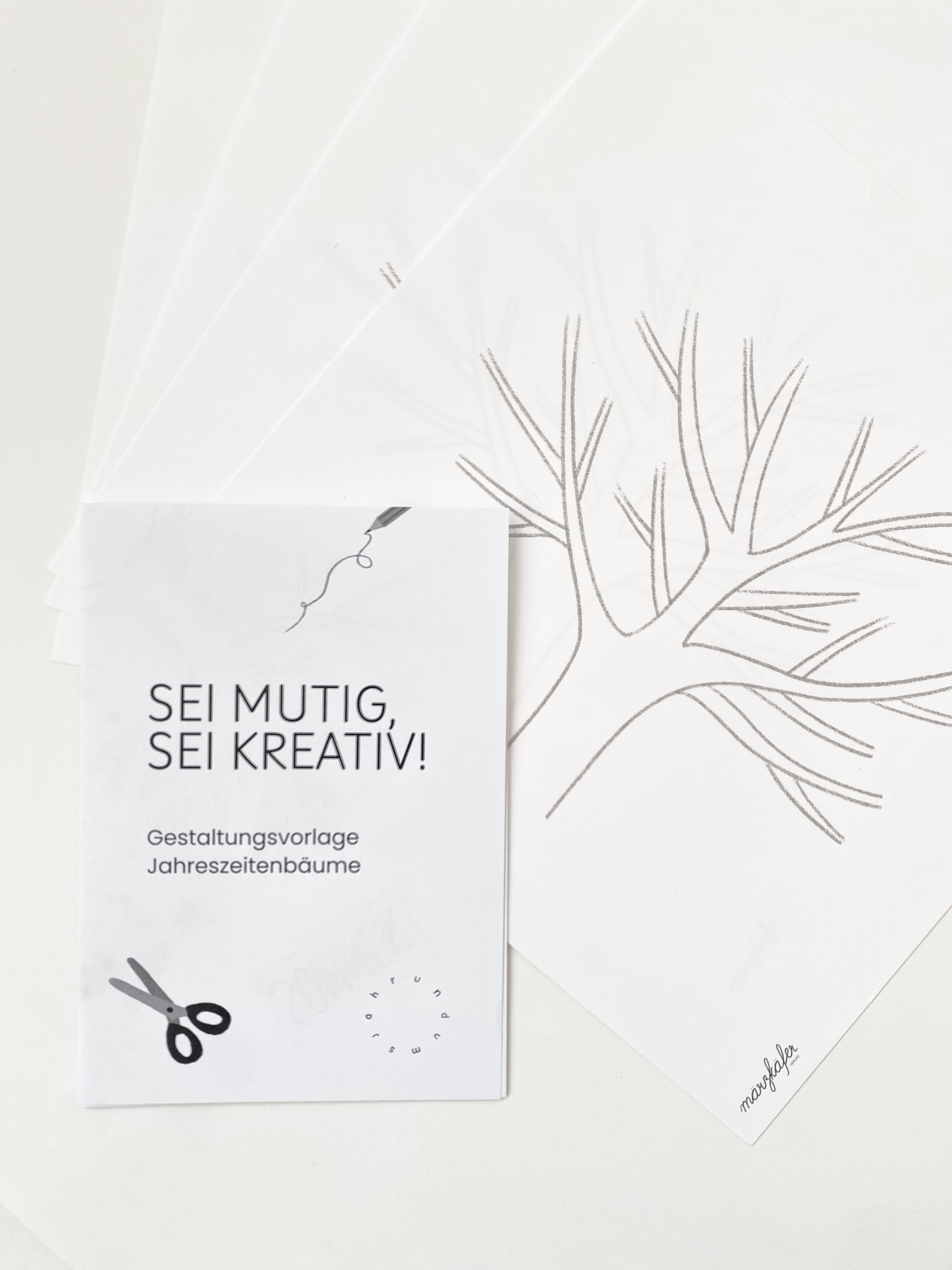 DIY Gestaltungsvorlage Jahreszeitenbaum